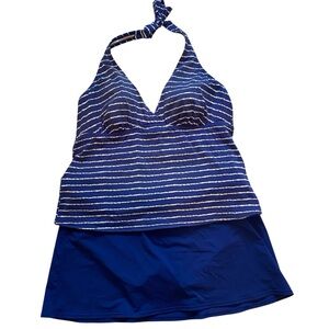 Lands End 2 Piece Tankini Swimsuit Top and Skirt